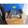 Image 3 : BIN OF METAL BRACKETS & BOX OF SMALL 4 WHEEL ROLLERS