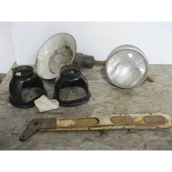 VINTAGE CAR PARTS, LIGHT FIXTURE, ETC.