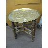 Image 1 : BRASS COLLAPSIBLE TABLE W/INLAY