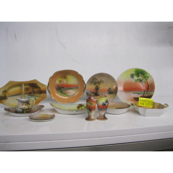 LG. LOT OF HAND PAINTED NORATAKI & OTHER CHINA DISHES