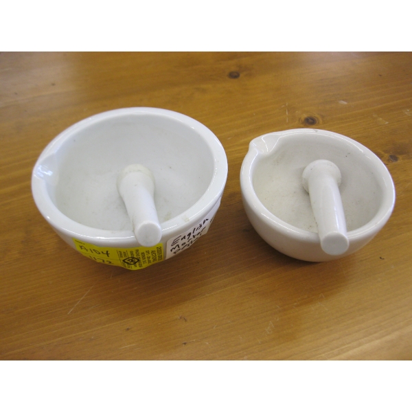 2 ENGLISH MORTAR & PESTLES