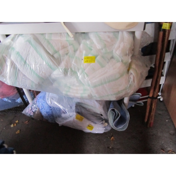 MISC. BEDDING, DEPENDS LIKE PADS, ETC.