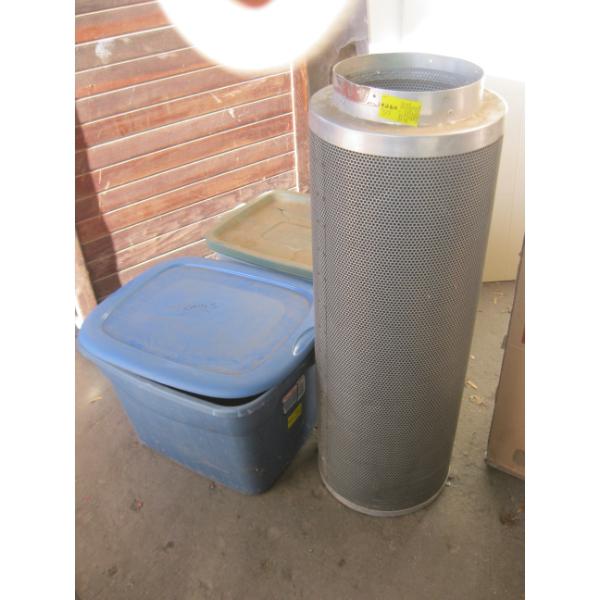 CARBON FILTER & 2 BINS OF CARBON BEADS