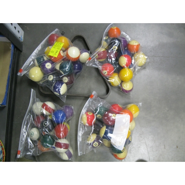 4 BAGS OF POOL BALLS