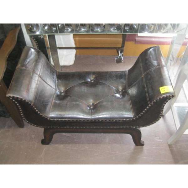 U SHAPED LEATHER STOOL