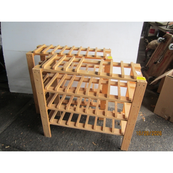 2 WOODEN WINE RACKS