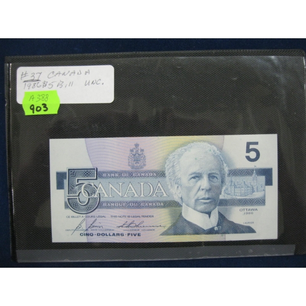 1986 CDN $5 BILL