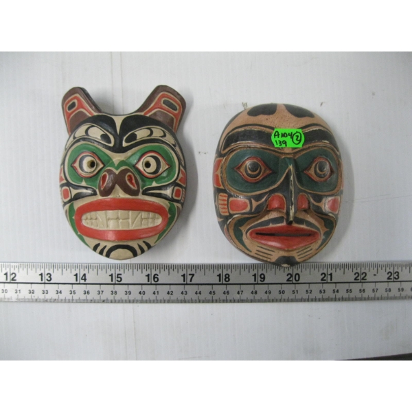 2 MINI CARVED MASKS