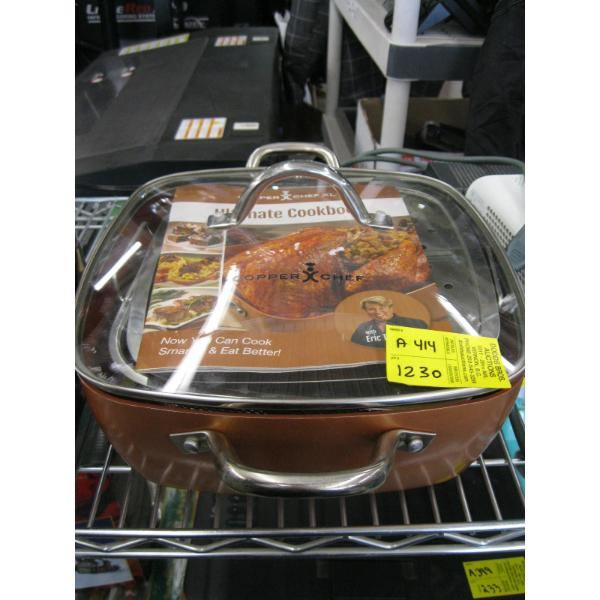 COPPER CHEF POT W/LID & INTERIOR SCREEN