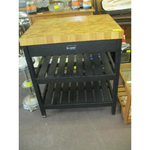 IKEA TABLE W/CUTTING BOARD TOP
