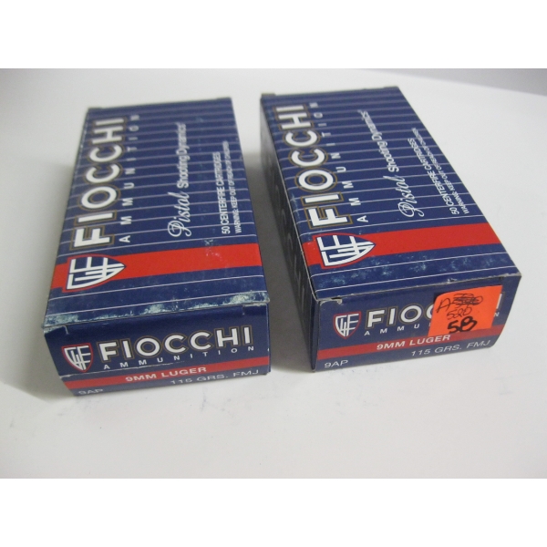 FIOCCHI 9MM LUGER 155GRS FMJ|2X50 BOXES