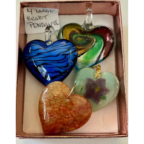 4 LG. HEART PENDANTS