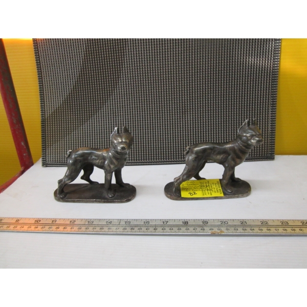 2 BOSTON TERRIER METAL BOOKENDS