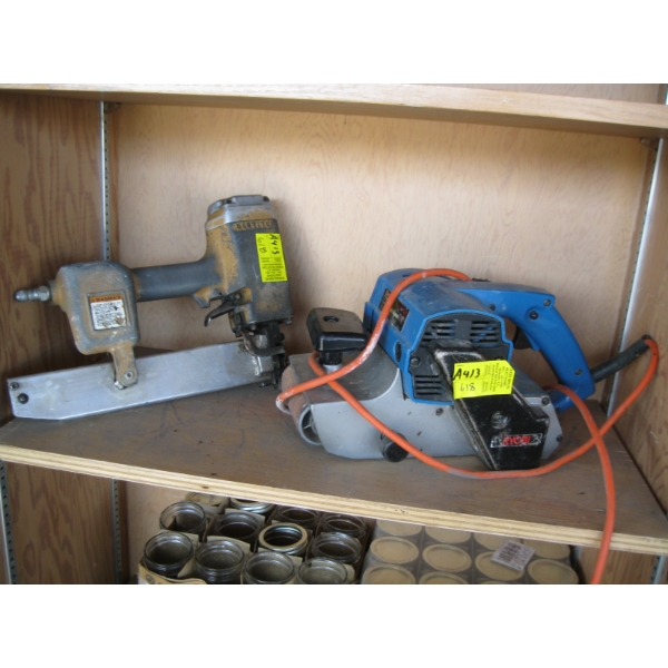 RYOBI BELT SANDER & BOSTICH AIR STAPLER