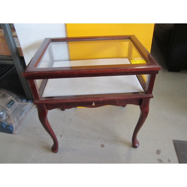 GLASS DISPLAY CASE END TABLE