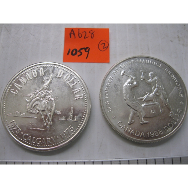 2 CANADIAN 50% SILVER $1 COINS