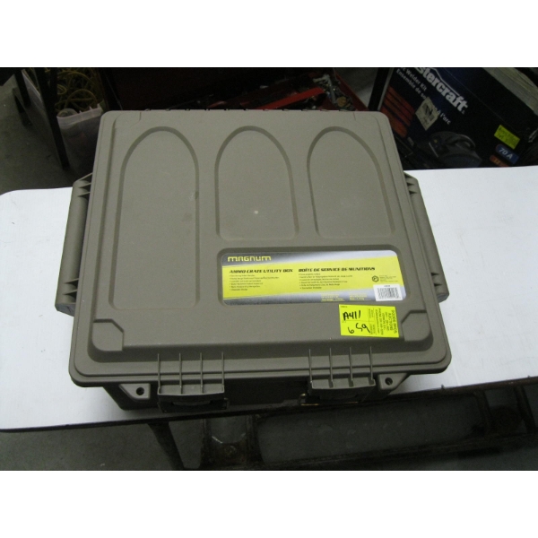 MAGNUM AMMO CRATE W/FISHING REEL & LINE