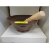 Image 2 : WOOD & CERAMIC MORTAR & PESTLE