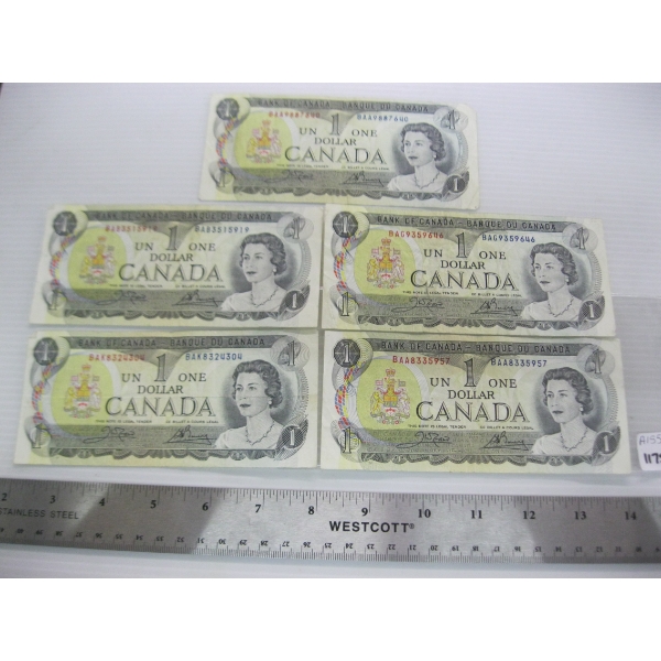 5 - 1973 CDN $1 BILLS