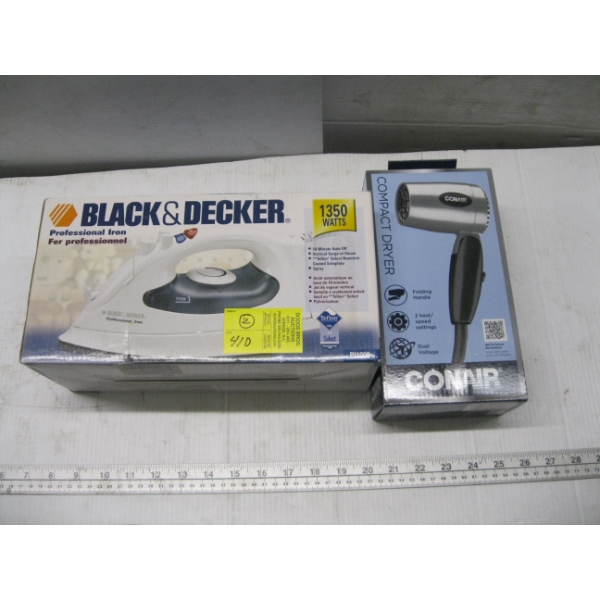 NEW IRON & HAIR DRYER