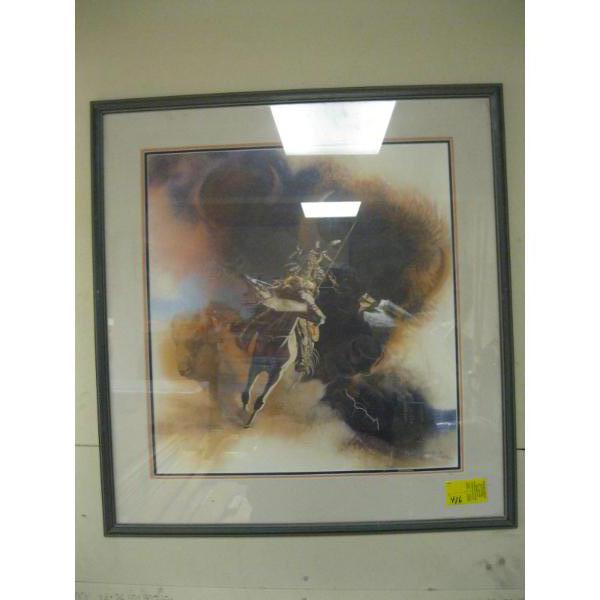 FRAMED BEV DOOLITTLE PRINT NUMBERED/SIGNED, 1202/1500
