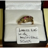 Image 1 : LADIES 10KT RING W/MULTI COLOUR STONES - SZ 5
