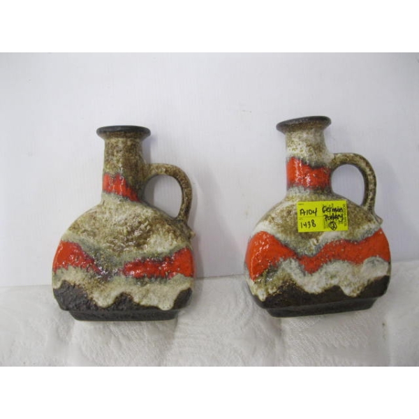 PAIR OF GERMAN POTTERY MCM VASES