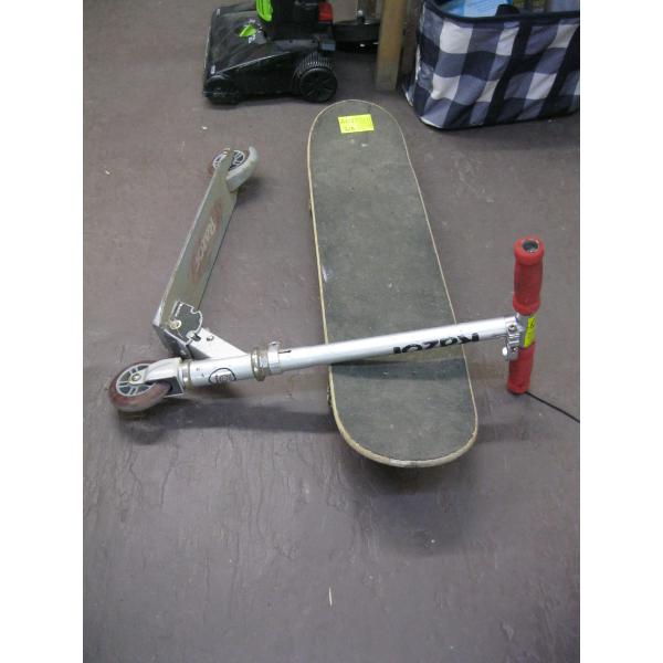 1 SKATEBOARD & 1 RAZOR 2 WHEEL SCOOTER