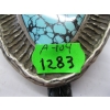 Image 3 : TURQUOISE & SILVER NAVAJO BOLO TIE