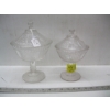 Image 1 : 2 - LIDDED VINTAGE GLASS DISHES