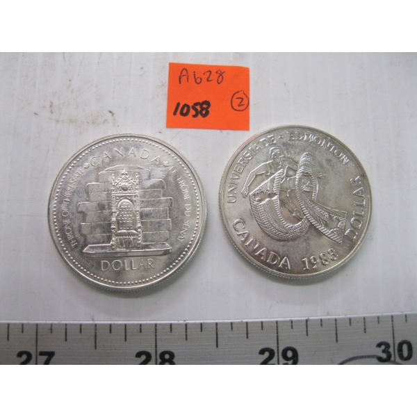 2 CANADIAN 50% SILVER $1 COINS