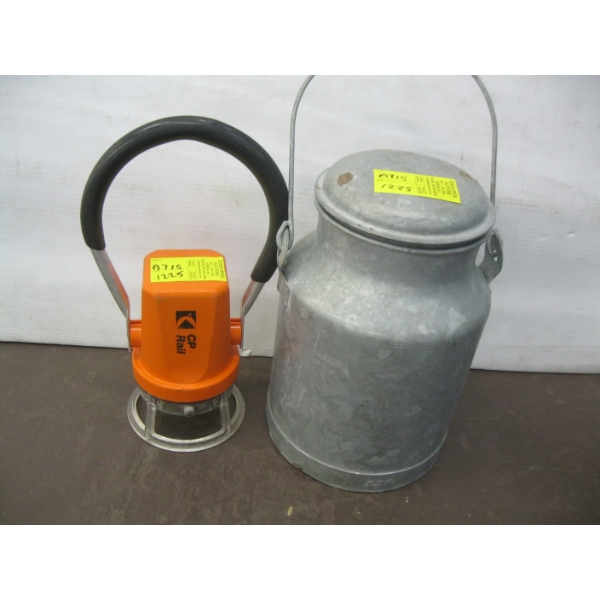 CP RAIL FLASHLIGHT & LIDDED METAL CONTAINER