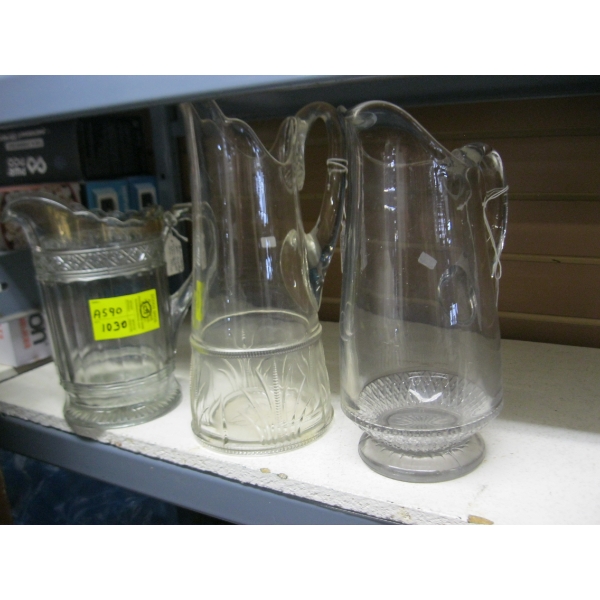 3 GLASS PITCHERS