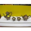 Image 1 : BRASS 4 PIECE TEAPOT & CREAM & SUGAR SET