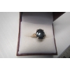 Image 3 : LADIES 10KT RING W/BLACK STONE - SZ 4.5
