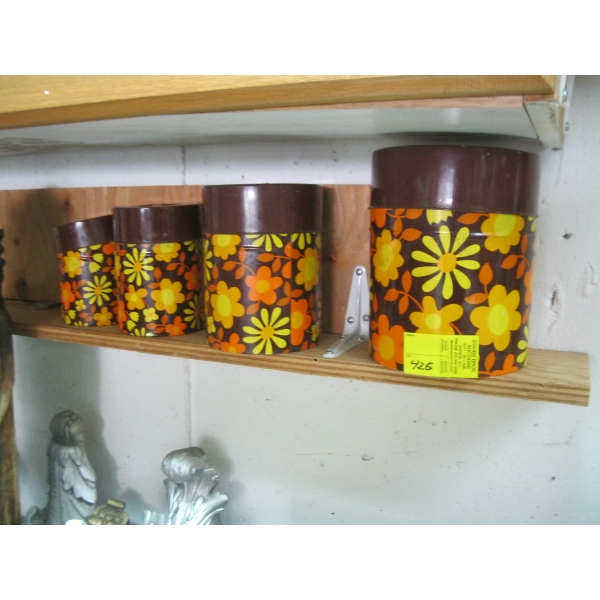 VINTAGE METAL CANNISTER SET