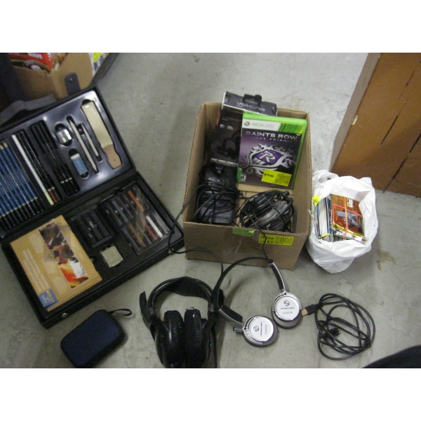 MISC. STAR WARS CARDS, HEADSETS, FAN, SKETCHING KIT, ETC.