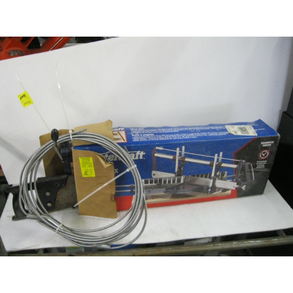 MASTERCRAFT MITER SAW & BOX & A PLUMBING SNAKE