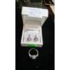 Image 1 : STERLING SILVER . 925 EARRINGS & RING W/SM. DIAMONDS