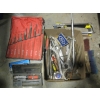 Image 5 : BOX OF MISC. - HACKSAWS, HAMMERS, WRENCHES, FILE SET, ETC.