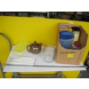 Image 2 : 2 BOXES OF MISC. COLLECTOR BOTTLES, PLASTIC CONTAINERS, TEAPOTS, ETC.