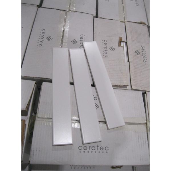 11 BOXES OF WHITE CERAMIC TILE, 2"X12"