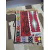 Image 1 : 2 WOVEN WALL HANGINGS W/DRAGON CARVED HANGER