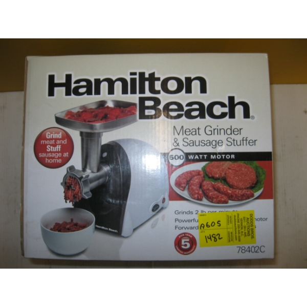 HAMILTON BEACH MEAT GRINDER W/SAUSAGE STUFFER