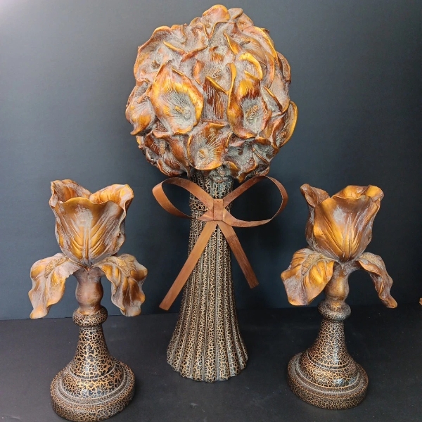 TAMSA CANDLE HOLDERS & DÉCOR PANSY - 17" CENTERPIECE & 10" TALL HOLD