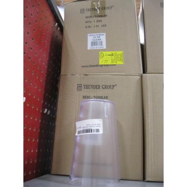2 CASES (2 DOZEN) 32OZ. CLEAR PLASTIC TUMBLERS