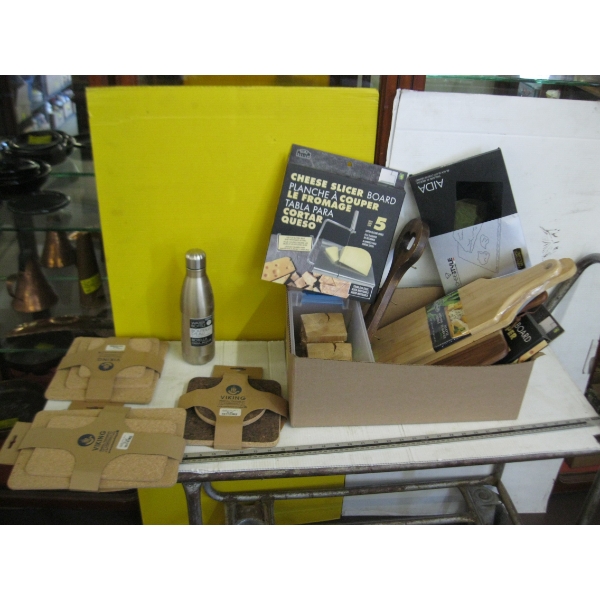 NEW CORK HOTPLATES, WATER BOTTLE, ETC.