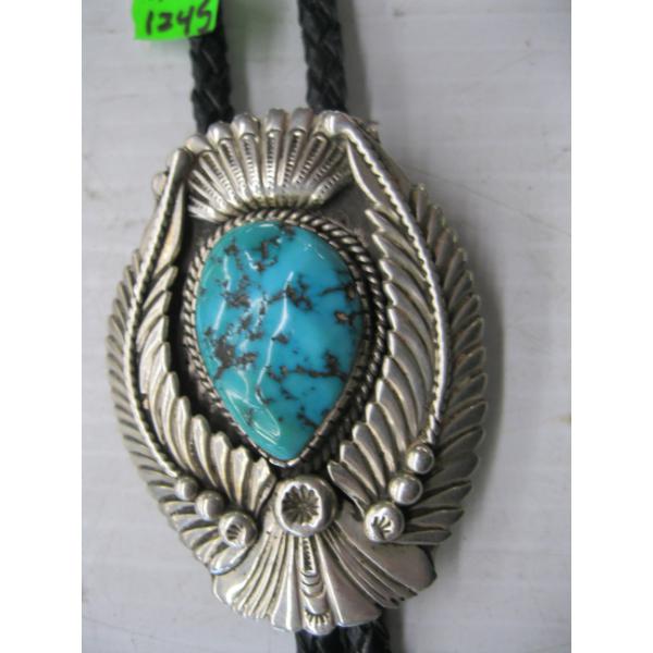 SILVER & TURQUOISE NAVAJO NECKTIE