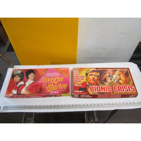 2 VINTAGE GAMES - LAVERNE & SHIRLEY & BIONIC CRISIS