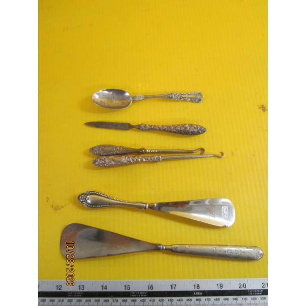 BAG W/ASST. STERLING SILVER HANDLED UTENSILS, 222G BUT HANDLES ARE WEIGHTED